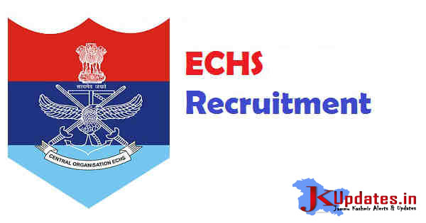 Ex-Servicemen Contributory Health Scheme Jobs, ECHS Recruitment, J&K ECHS Posts, Various J&K Govt Jobs, Jobs in Jammu, Jobs in Kashmir