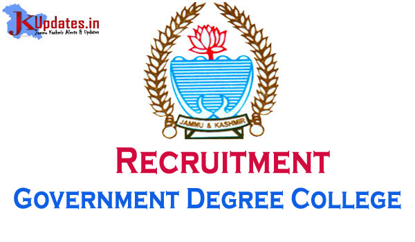 Government Degree College recruitment GDC