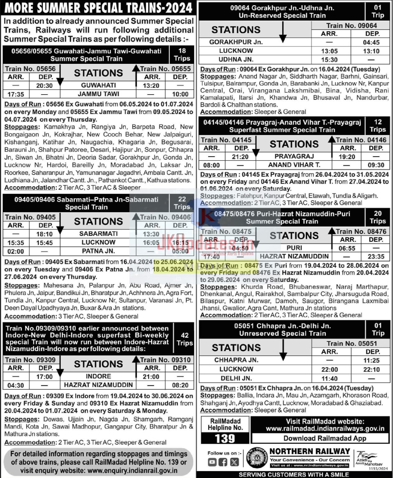 More Summer Special Trains2024 Jammu News JKUpdates Govt Private