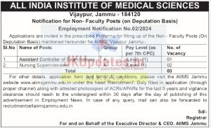 AIIMS Jammu Non-Faculty Jobs - Apply Now