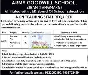 Recruitment in Army Goodwill School