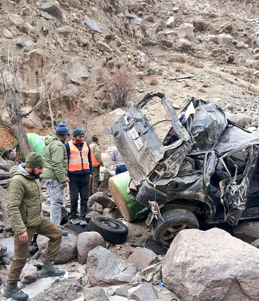 Five dead, two critically injured in Kargil road accident