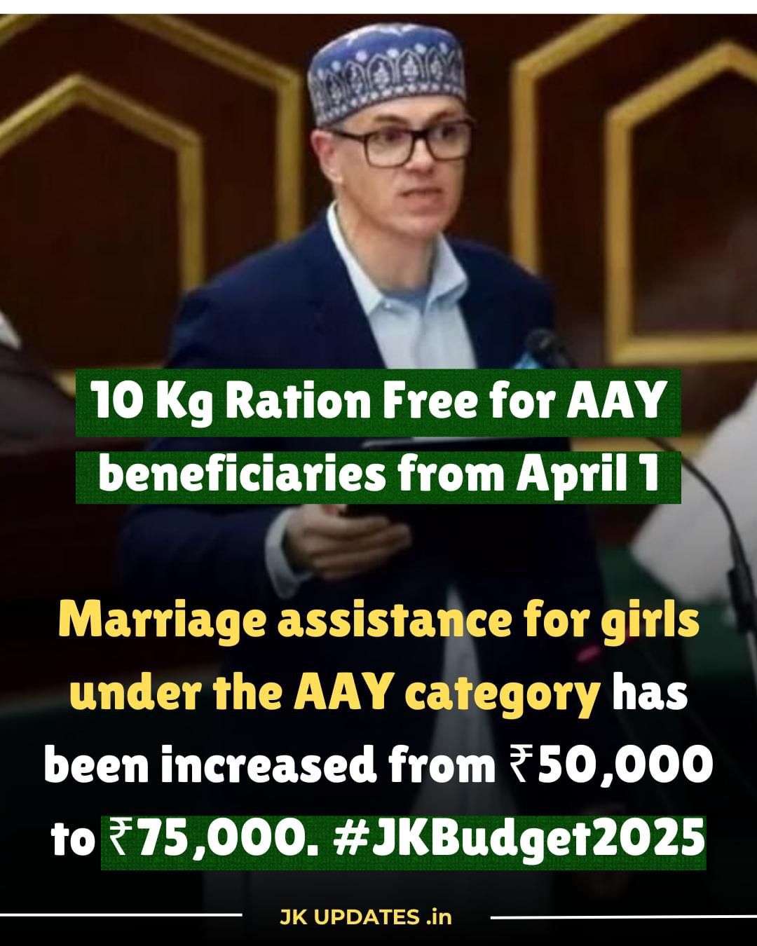 Good News for J&K : 10 Kg Free Ration