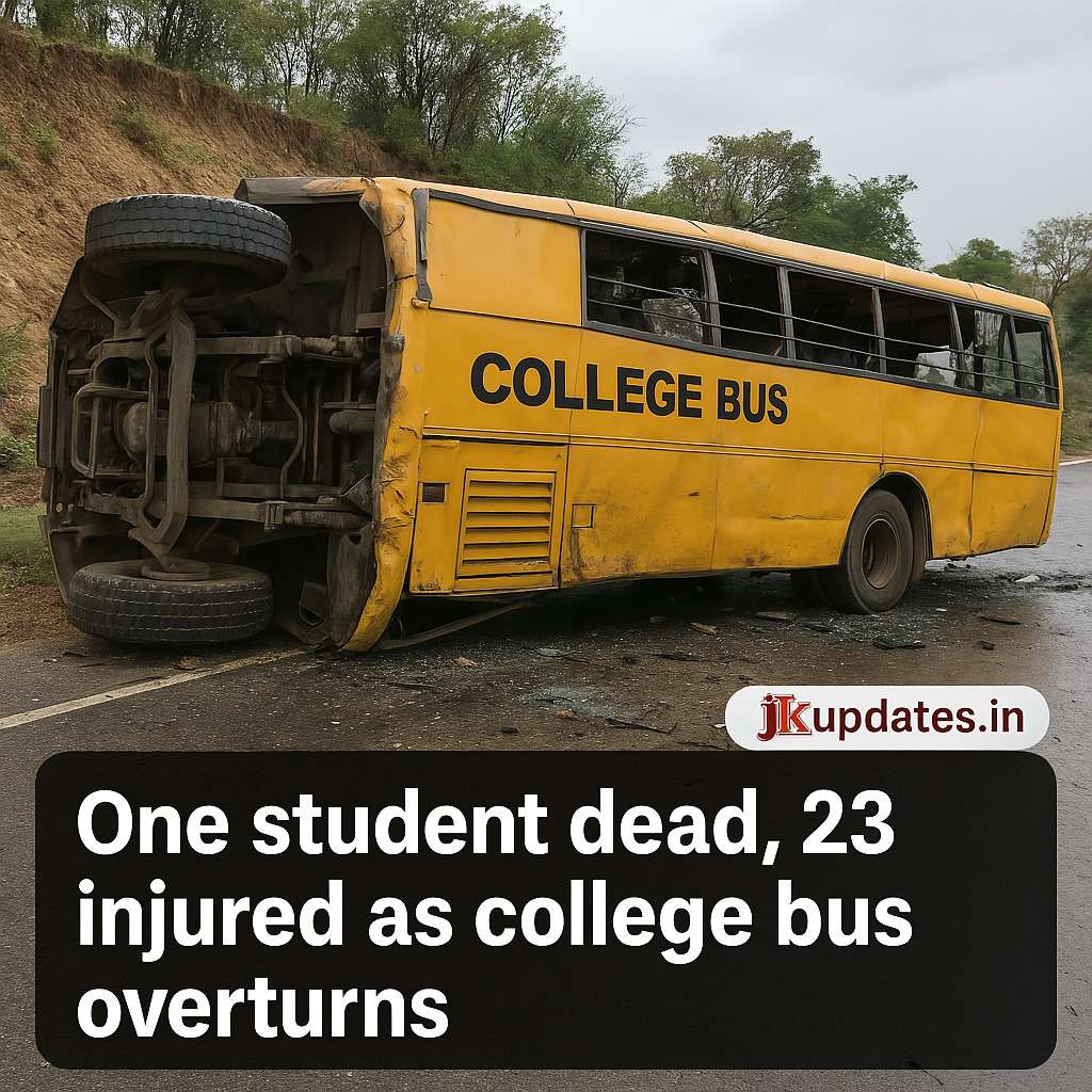 Breaking : One student dead, 23 injured as college bus overturns – Kashmir News