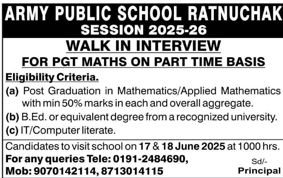Recruitment in APS Ratnuchak