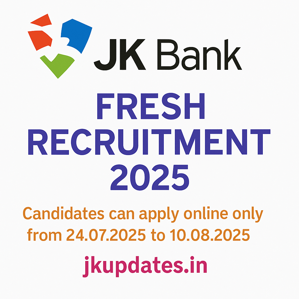 JK Bank Recruitment 2025, Last Date 10 Oct 2025
