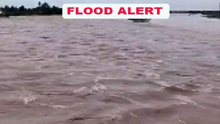 Water Level of Ujh River in Kathua district has crossed the Danger Mark at 9 AM