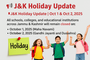 J&K Holiday Update : 02 Holidays