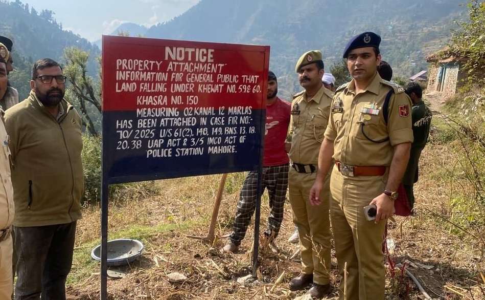 J&K: Reasi District Police attaches property belonging to Pakistan-based terror operative