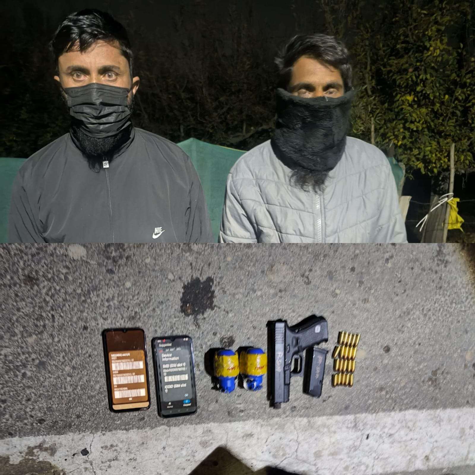 J&K Police arrests 02 Hybrid terrorists in Sopore; arms & ammunition recovered