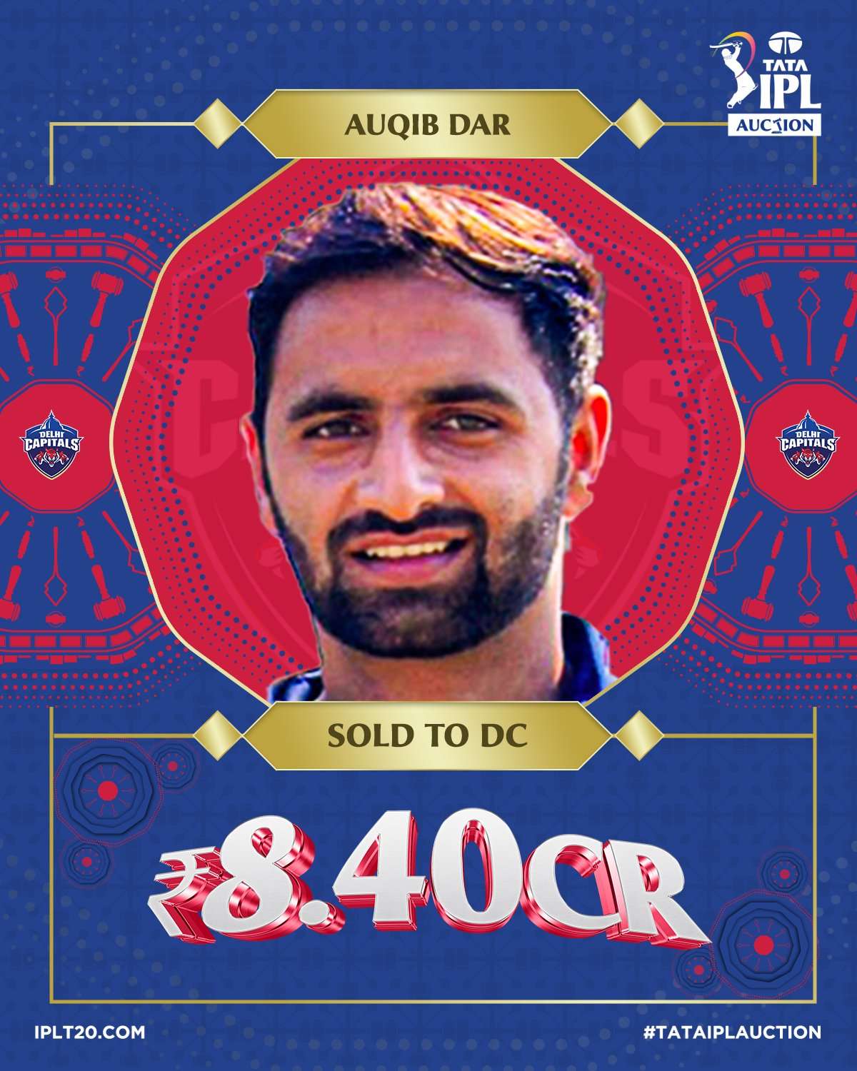 J&K Auqib Nabi Sold in 8.4 Crore in IPL