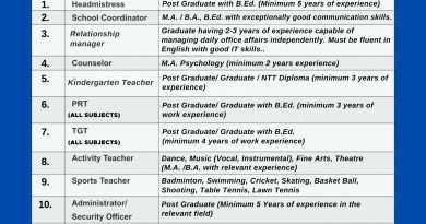 Recruitment in International Delhi Public School