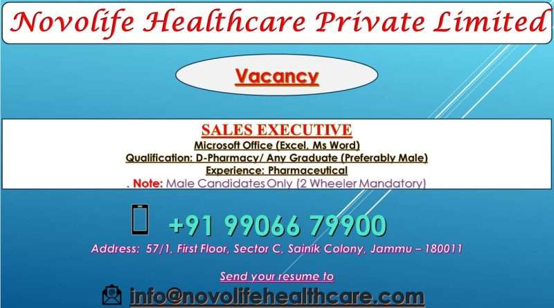 Novolife Healthcare Private Limited Jammu Recruitment