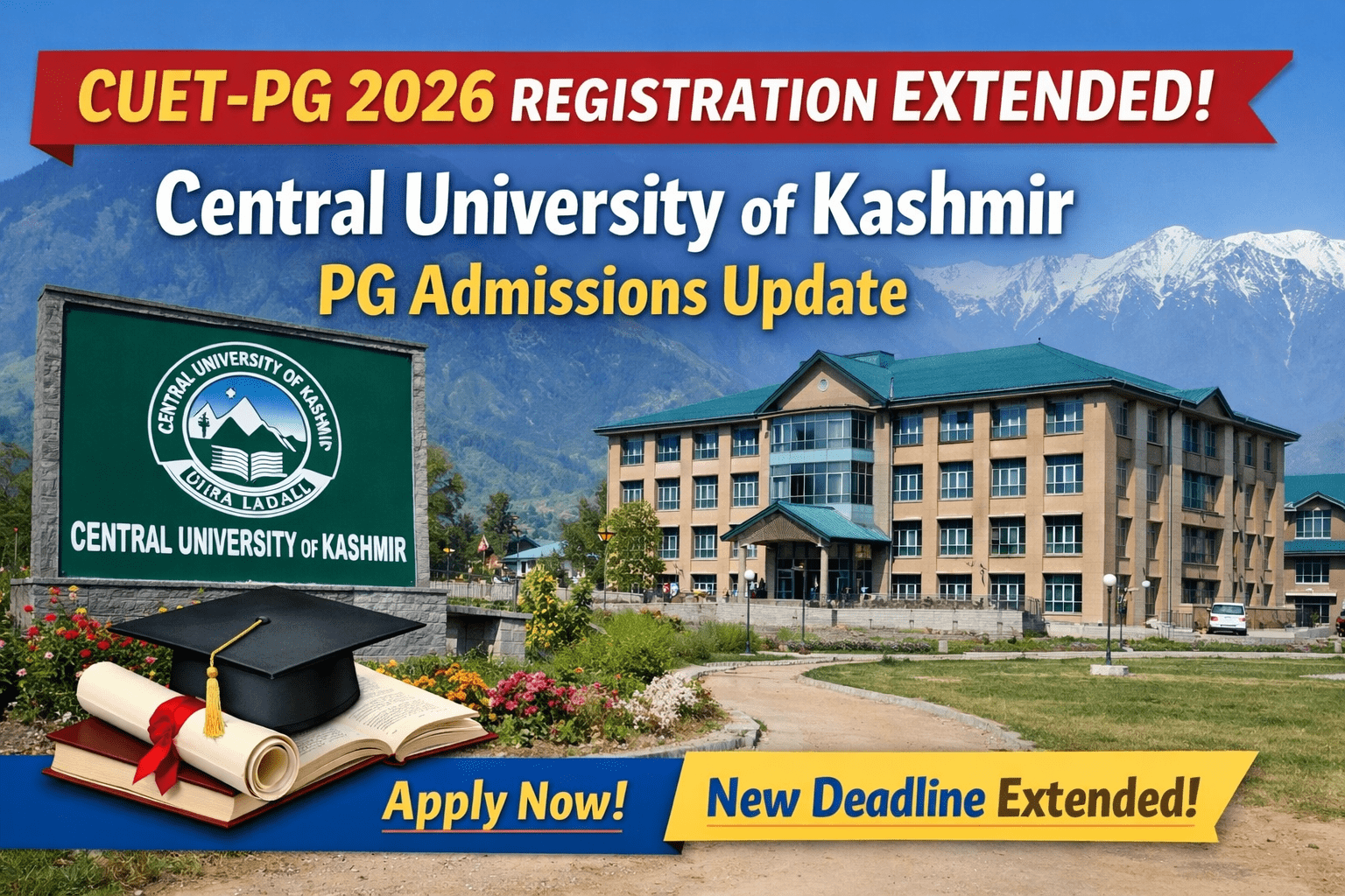 CUET-PG 2026 Registration Extended: Central University of Kashmir PG Admissions Update
