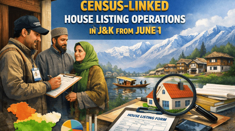 Census-linked house listing operations to begin in J&K from June 1