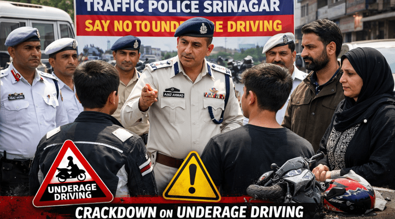 SSP Traffic Srinagar Takes Action on Underage Driving, Advises Parents