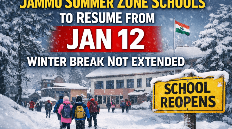 Winter Vacations to End as Scheduled in Jammu Summer Zone Officials