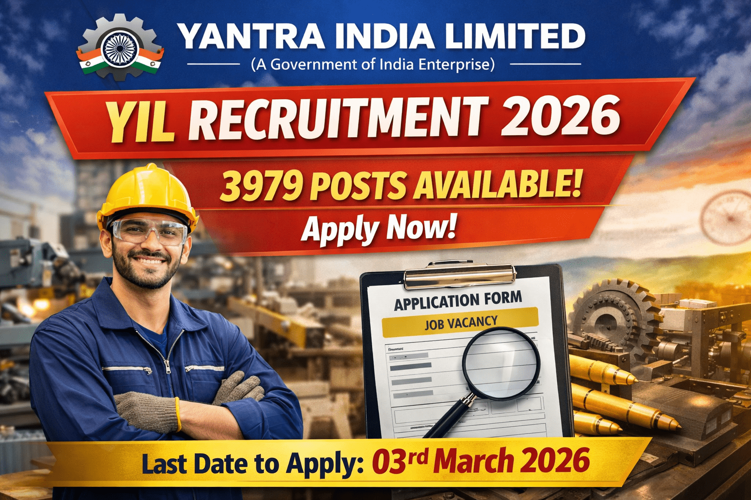 3979 Posts: Yantra India YIL Recruitment 2026