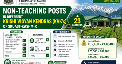 SKUAST Kashmir KVKs Recruitment