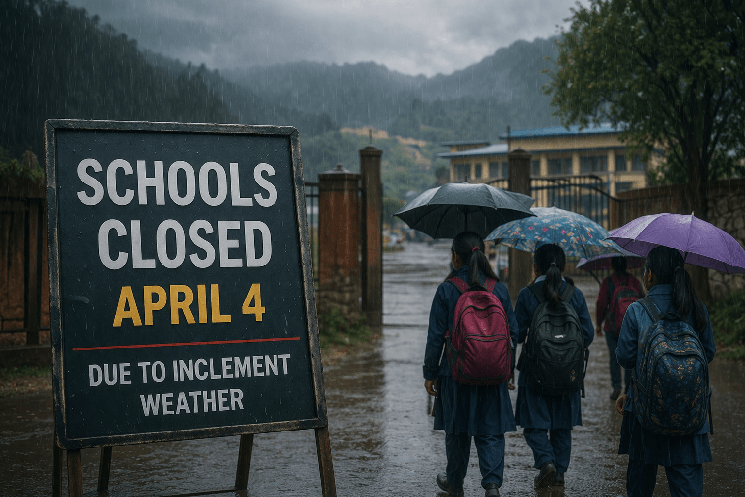 Schools in Various Districts to Remain Closed on April 4 Amid Inclement ...