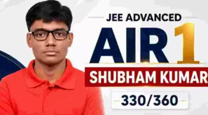 JEE Advanced Result 2026 Released Shubham Kumar AIR 1, Check Toppers List