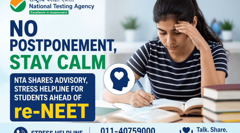 Re-NEET NTA Says No Postponement, Issues Student Advisory