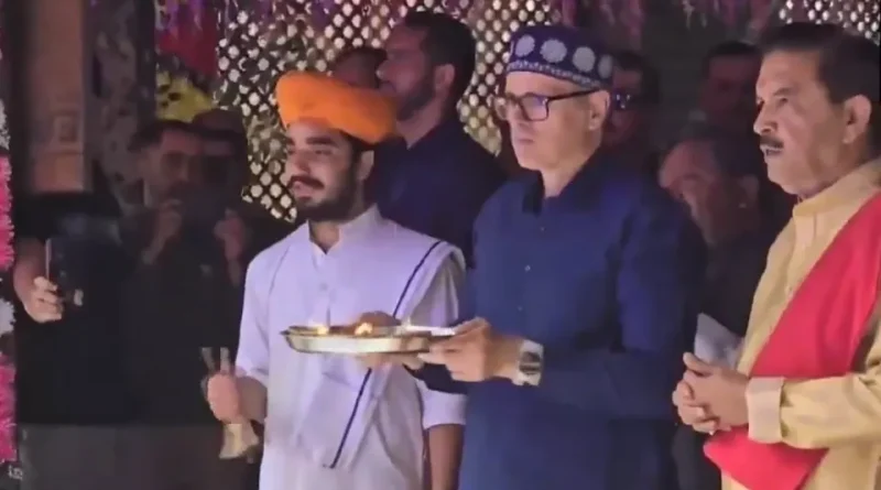 Omar visits Kheer Bhawani temple in J&K Ganderbal