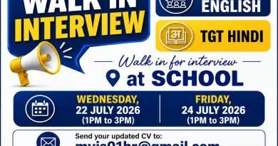 MV International School Walk-in Interview 2026