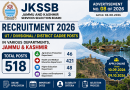 JKSSB Recruitment 2026: 518 UT/Divisional/District Cadre Posts Announced in Various Departments