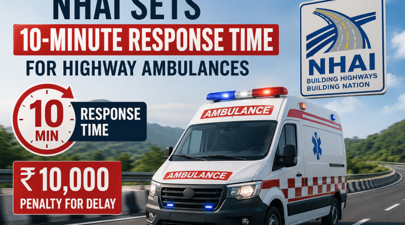 NHAI sets 10-minute response time for highway ambulances; Rs 10,000 penalty for delay