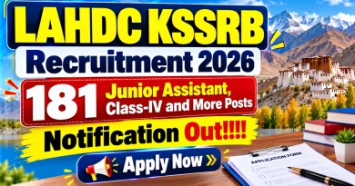 LAHDC Junior Assistant, Class-IV and More Posts Recruitment 2026